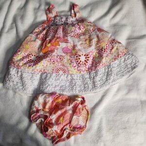 baby girls penelope mack eyelet and ruffles beachy tropical summer dress 6-9M